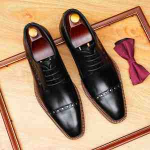 Chaussures en cuir décontractées pour hommes, sur mesure, de haute qualité, à la mode, en fibres ultra-fines - Product Image 1