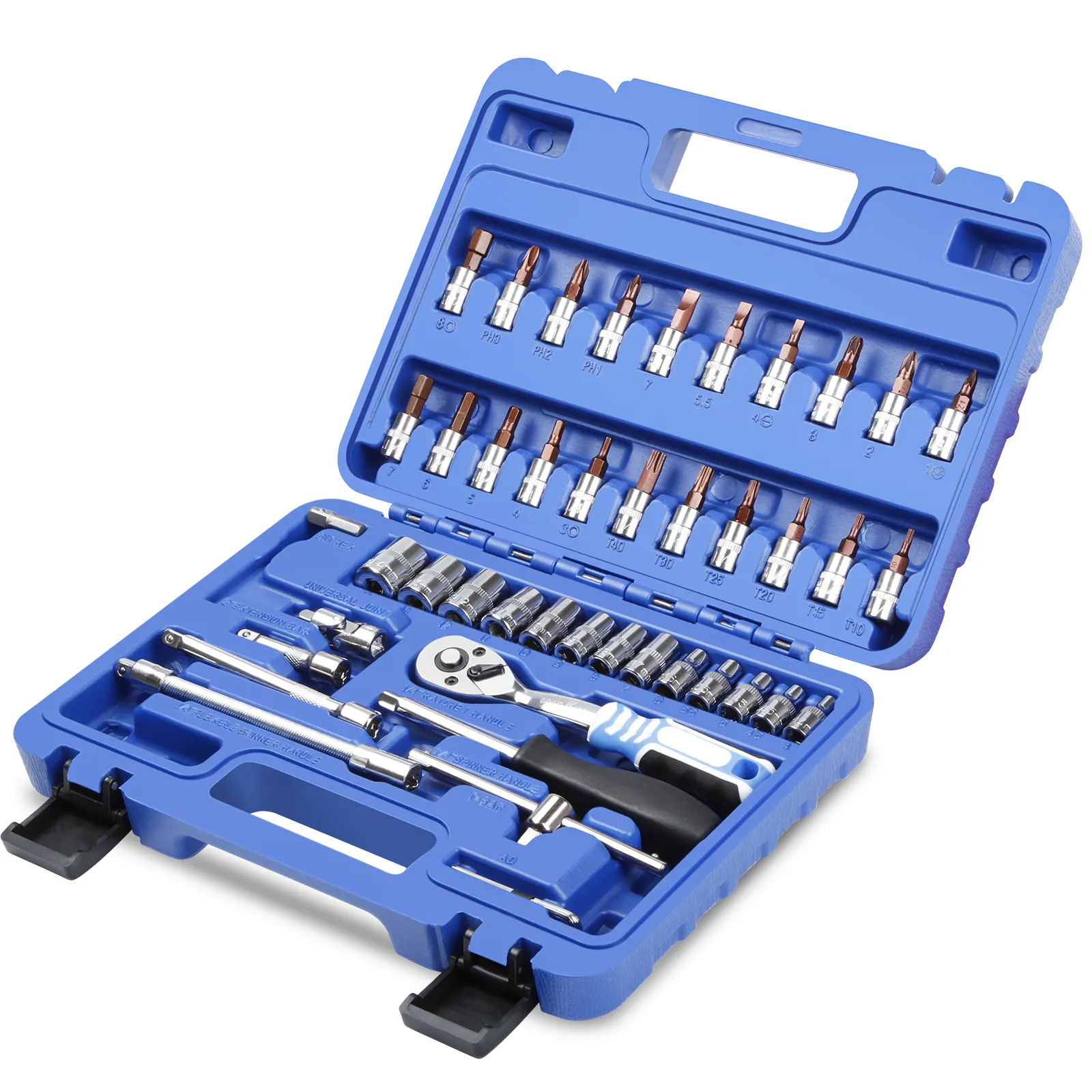 46pcs carbon steel CRV tools box set mechanic hand tool kit household car truck vehicle repair hand socket tool set
