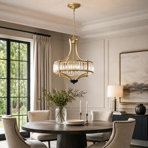 Lámpara de Techo de Cristal E14, Lámpara Colgante para Mesa de Comedor o Bar con Altura Ajustable, Diseño de Linterna, Lámpara de Techo de Cristal - Product Image 1