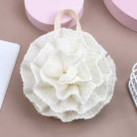 Accessoires de salle de bain : Éponge exfoliante en nylon écologique en forme de fleur pour le corps, pour la douche et le savon moussant
