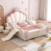 Lit pour tout-petits en cuir souple capitonné, design royal princesse, dernier modèle pour filles