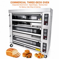 Four à convection multi-niveaux commercial pour cuisine d'hôtel, cuisson du pain et des pains, numérique, économe en énergie, en acier inoxydable, vente en gros