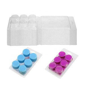 Wax Melt Round 6 Cell Clamshell Packaging Clear Circle Wax Melt Plastic For Candle