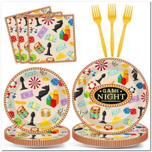 Assiettes et serviettes pour soirée jeux, fournitures de fête sur le thème du casino, ensemble de cadeaux personnalisés pour événements, décorations d'<span class=keywords><strong>anniversaire</strong></span> - Product Image 4