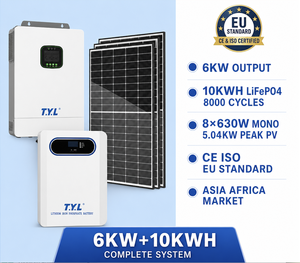 Système <span class=keywords><strong>solaire</strong></span> photovoltaïque 630W 6KW 8kva10KWH au lithium, kit clé en main pour la Zone Commerciale, avec packs de batteries solaires de stockage - Product Image 3
