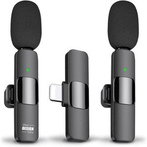 ไมโครโฟนไร้สายแบบหนีบปกเสื้อ สำหรับมืออาชีพ  ไมค์คอนเดนเซอร์แบบพกพา พร้อมการพิมพ์ซิลค์สกรีน สำหรับการสัมภาษณ์และพอดแคสต์ - Product Image 1