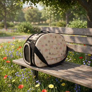 Sac de <span class=keywords><strong>transport</strong></span> <span class=keywords><strong>pliable</strong></span> et léger pour animaux de compagnie (chiens et chats), homologué pour les voyages en avion, en plastique EVA respirant, de luxe, à 4 roues - Product Image 1