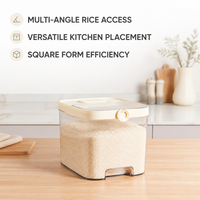 Contenedor de Almacenamiento de Arroz Seguro y Amplio, Recipiente Sellado de Plástico de Grado Alimenticio para Uso Doméstico en la Despensa