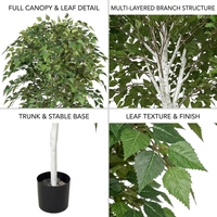 Arbre de bouleau artificiel de 150 cm, plante artificielle en pot, bonsaï artificiel pour la décoration de la maison et du jardin