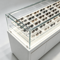 Présentoir en bois pour lunettes de soleil, vitrine de magasin d'optique, étagère personnalisée pour lunettes, décoration de magasin, armoire de présentation de lunettes