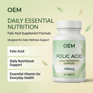 Comprimés d'acide folique OEM ODM 400 mcg, soutien nutritionnel quotidien, supplément de vitamines prénatales, 60 comprimés OEM - Product Image 3
