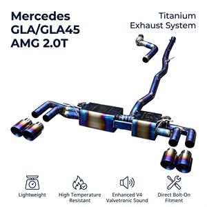Escape Trasero Vortex Blue Titanium con Válvulas para Mercedes GLA GLA45 AMG 2.0T 2015-2024 con Puntas de Escape Cuádruples Azules Quemadas - Product Image 1