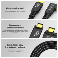 Cable DE DATOS Coaxial USB de ángulo recto Thunderbolt 4,0, 1m, 2M, 8K, espejo de pantalla, 240W, micrófono USB rápido para amplificador de Monitor