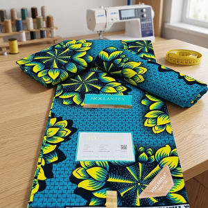 Vestido de Novia Africano de Tela Encerada Premium para Niñas, Diseño Moderno y Elegante, Transpirable, Ecológico, de Algodón Peinado Orgánico de Peso Medio - Product Image 4