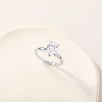 OAHLAN 2CT 925 Argent Sterling Bague de fiançailles pour femme Coupe poire Zircone cubique CZ Bague de promesse de mariage Bijoux de mode Taille 3-11