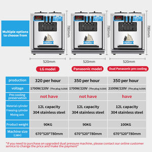 Gongly usine deux saveurs Machine à gelato italienne commerciale petite machine à crème glacée avec pré-refroidissement - Product Image 2