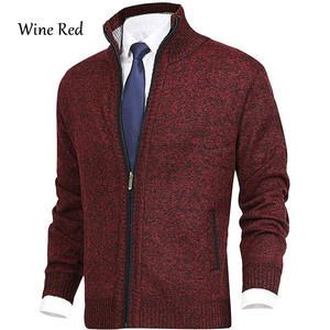 Cardigan da Uomo in Lana Stile Casual Personalizzato con Collo Alto alla Moda Giacca in Maglia Felpata Taglie Forti - Product Image 4