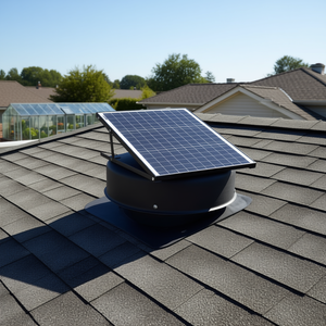 Ventilador Solar para Ático de 40 W, 1230 CFM, Bajo Ruido, Resistente a la Intemperie, 110V, Adaptador Inteligente, Certificado por la FCC, para Hogar, Invernadero, Garaje - Product Image 2