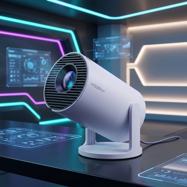 Mini HY300Pro+ Projector 1.4 Throw Ratio Electronic Keystone Correction LED Multi Video Portable Travel Video Projector for Trip