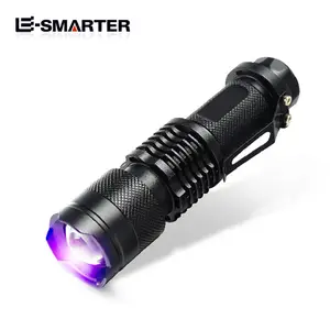 Impermeabile Sk68 Uv-ultravioletto ad alta potenza Mini UV 365Nm torcia Led luce zoomabile torce elettriche