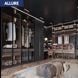 Allure Armoire Walk-In Design personnalisé Armoire standard 3 portes Mobilier de chambre à coucher haut de gamme Fabrication d'armoires en bois et acier - Product Image 2