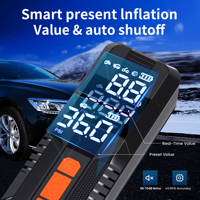 Gonfleur de pneus numérique portable 12V avec écran LCD, monocylindre pour voiture, moto, vélo, avec câble USB et accessoires