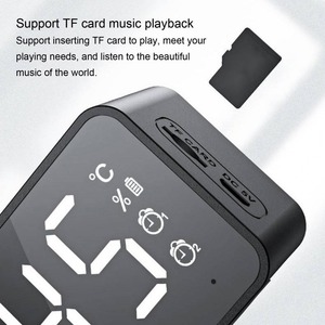 Mini-enceinte portable sans fil Bluetooth avec woofer, double <span class=keywords><strong>réveil</strong></span>, <span class=keywords><strong>radio</strong></span> FM, compatible carte micro SD, pour ordinateur, home cinéma, commande vocale - Product Image 5