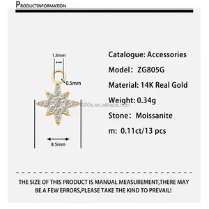 Đồ trang sức mỹ handmade tự làm tìm đồ trang sức 14k vàng thật quyến rũ tay bắc Sao quyến rũ với moissanite cho vòng đeo tay & vòng chân & neckla