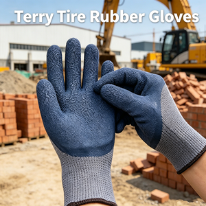 Gants de sécurité industriels d'hiver antidérapants en polyester tricoté élastique Bofeite avec revêtement en latex et caoutchouc éponge chaud – Vente en gros - Product Image 4