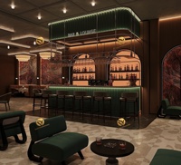 Conception de comptoir de bar lounge moderne, concept d'aménagement intérieur haut de gamme pour club lounge, ensemble de sièges et de meubles personnalisés pour bar