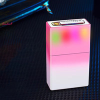 Briquet moderne transparent coloré rechargeable par USB en fil de tungstène, idée cadeau d'affaires, étui à cigarettes coloré éclairé