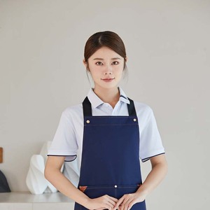 Polyester Canvas <b>Apron</b> Dark Brown With Pockets For Restaurant Bar Use - Product Image 2