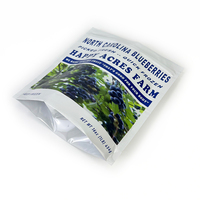 Pochette personnalisée en aluminium mat imprimée en héliogravure, sac refermable recyclable pour collation de fruits bio aux myrtilles séchées