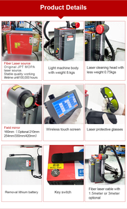 Macchina per Pulizia <span class=keywords><strong>Laser</strong></span> a Fibra Pulsata 200W 300W Portatile, Rimuove <span class=keywords><strong>Ruggine</strong></span> e Vernice, Graffiti da Pareti Esterne - Product Image 4