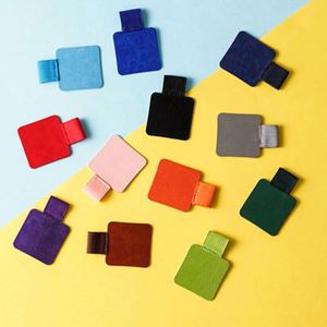 Portalápices autoadhesivo cuadrado redondo colorido Clip para bolígrafo de cuero portalápices lazo elástico para cuaderno diarios portapapeles - Product Image 3