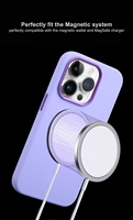 Étui de téléphone Beelan Premium 2024, étui en silicone liquide magnétique avec anneau de protection de l'appareil photo, coque antichoc pour iPhone 16 Pro Max 15 Pro