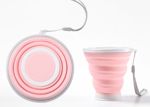 Gobelet pliable en silicone platine ultra-fin, logo personnalisable, design facile à transporter et à utiliser en extérieur - Product Image 4
