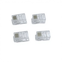 Conector Modular RJ9 4P4C para Telecomunicaciones, Certificado por RoHS e ISO9001, Modelo FX-1400-4P4C para Cable de 22-28AWG, 1 Año de Garantía