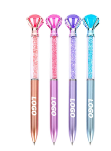 Stylo bille personnalisé coloré avec grand diamant, haute valeur - Apparence tendance sur Instagram, pour étudiants - Product Image 3