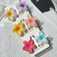 Pinza para el Pelo con Flor de Estrás al por Mayor, Novedad, Clip para el Pelo de Plumeria Estilo Playero Hawaiano, Pinzas Grandes de Moda para Mujer