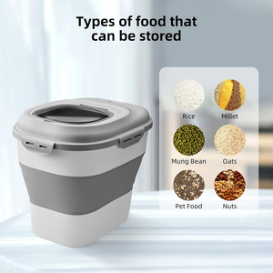 Contenedor de Almacenamiento de Alimentos para <span class=keywords><strong>Mascotas</strong></span>, Dispensador de Gran Capacidad con Ruedas, Dispensador Automático de Alimentos para Gatos, para Alimentos Húmedos y Secos - Product Image 3
