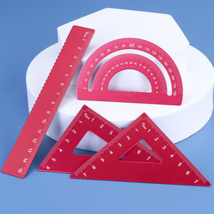 Juego <span class=keywords><strong>de</strong></span> 4 Reglas Metálicas <span class=keywords><strong>de</strong></span> 15 <span class=keywords><strong>cm</strong></span>, Triángulo <span class=keywords><strong>de</strong></span> <span class=keywords><strong>60</strong></span> y 30 Grados, Transportador y Escuadra, Marca Personalizable - Product Image 5