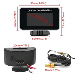 Prix <span class=keywords><strong>d</strong></span>'usine - Voltmètre numérique LCD pour <span class=keywords><strong>voiture</strong></span> + thermomètre de température de l'<span class=keywords><strong>eau</strong></span> 2 en 1 avec capteur de 10 mm 12V24V - Product Image 4
