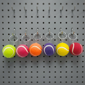 Porte-clés en forme de balle de tennis en gros, logo personnalisé imprimé, cadeau promotionnel, commande en gros, publicité sportive, cadeau de tournoi - Product Image 1