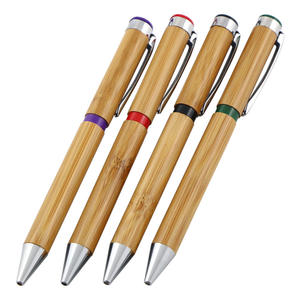 Stylo en bambou personnalisé, écologique, cadeau naturel, stylo à torsion pour écrire - Product Image 1