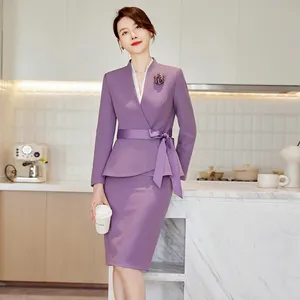Designer Sky Khaki Two Piece Office Suit Set In For Women Professional  Business Lady And Lawyer Attire In Plus Size From Bakacutie, $148.52