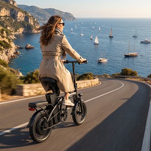 Bicicleta eléctrica plegable LOOKRUN con entrega rápida en la UE, 48V 13Ah, motor de 400W, 14 pulgadas, mini bicicleta eléctrica plegable para desplazamientos al oficina. - Product Image 1