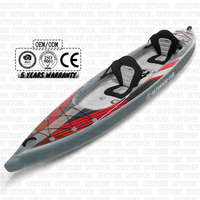 3M 4M Dropstitch Double Chambre 2 Personnes Tandem D'air Canoë Kayaks Bois Caoutchouc Bateau À Rames Gonflable de Point de Chute Kayak