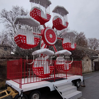 Grande Roue Thème Noël, Manège Mobile de Carnaval de Noël sur Remorque, Grande Roue d'Observation Extérieure pour Parc d'Attractions