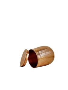 Verre à eau en cuivre pur artisanal de qualité supérieure de 350 ml avec couvercle |   Gobelet à gravure florale complexe avec couvercle en cuivre assorti - Product Image 6